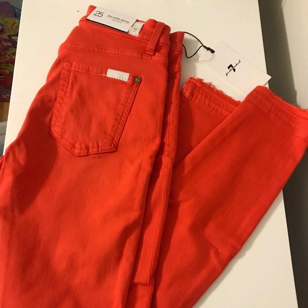 7 For All Mankind Size 25 Orange Demin
